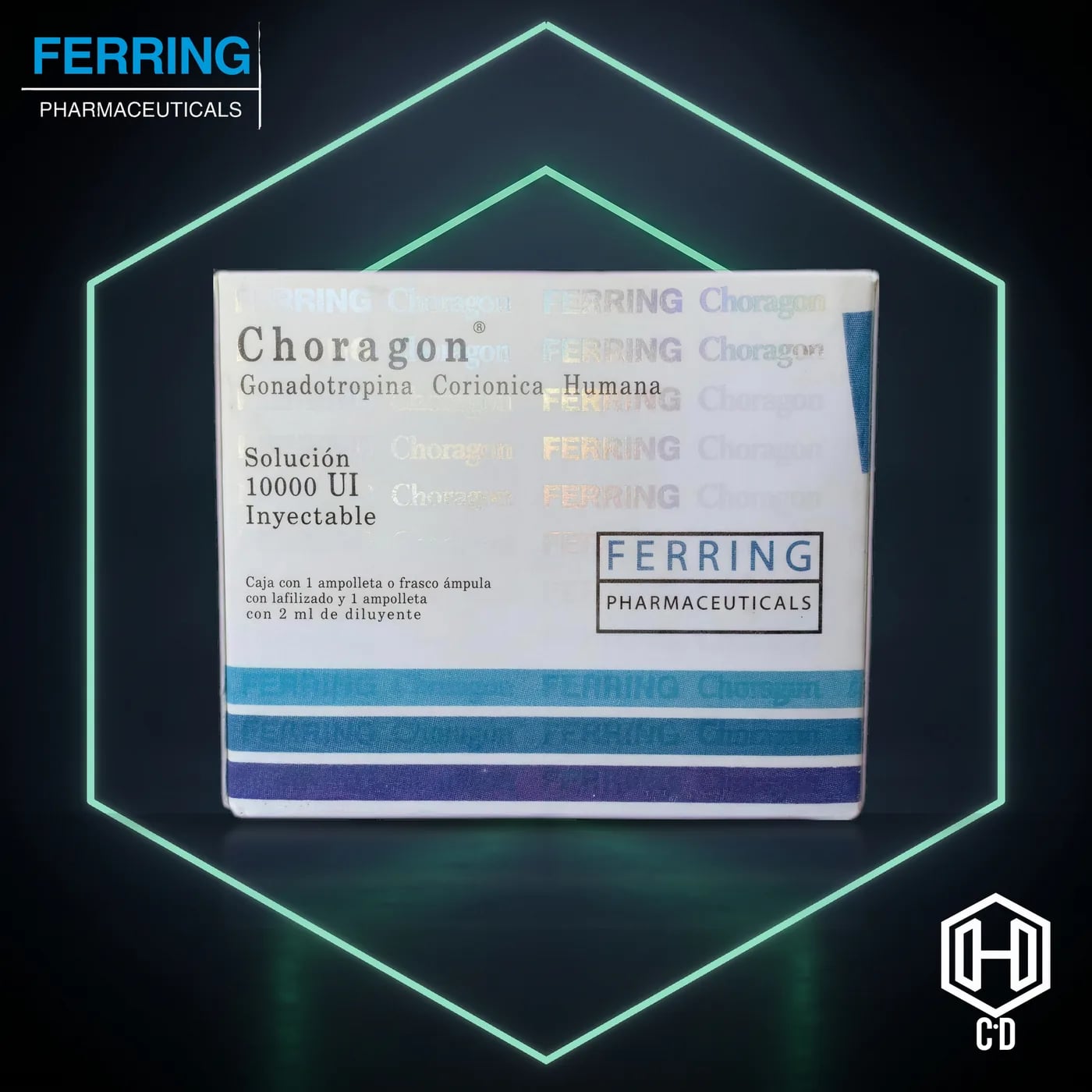 Choragon 10,000 IU Ferring — vista frontal