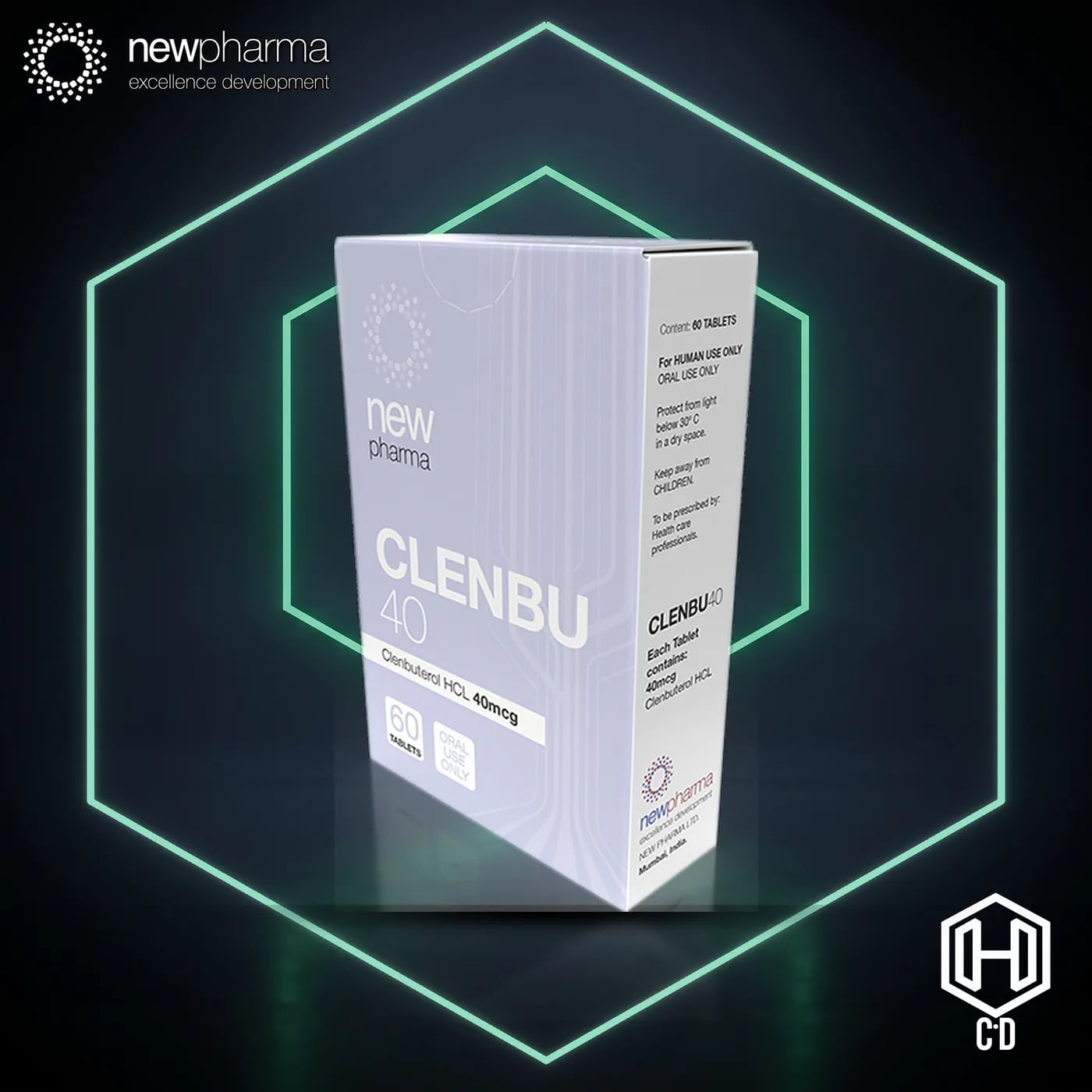 Clembuterol New Pharma — vista frontal