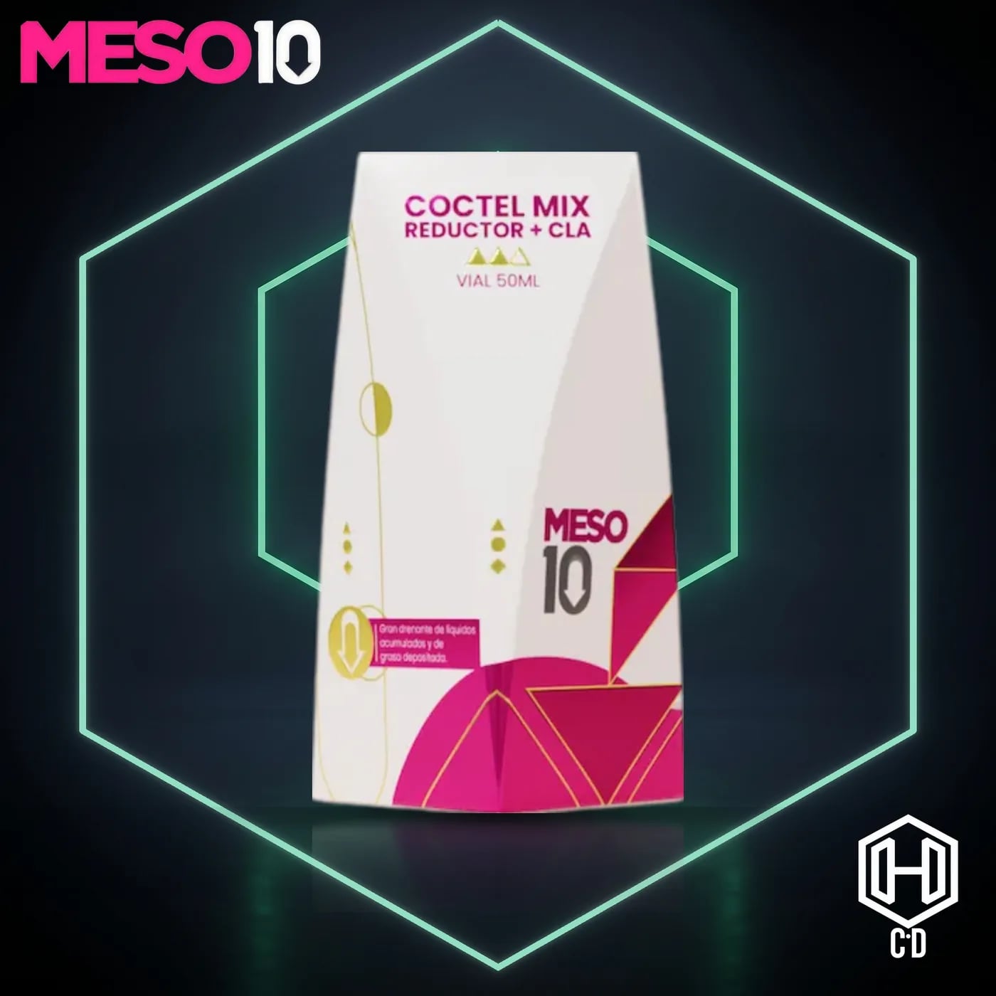 Coctel Mix Reductor CLA Meso 10 — vista frontal