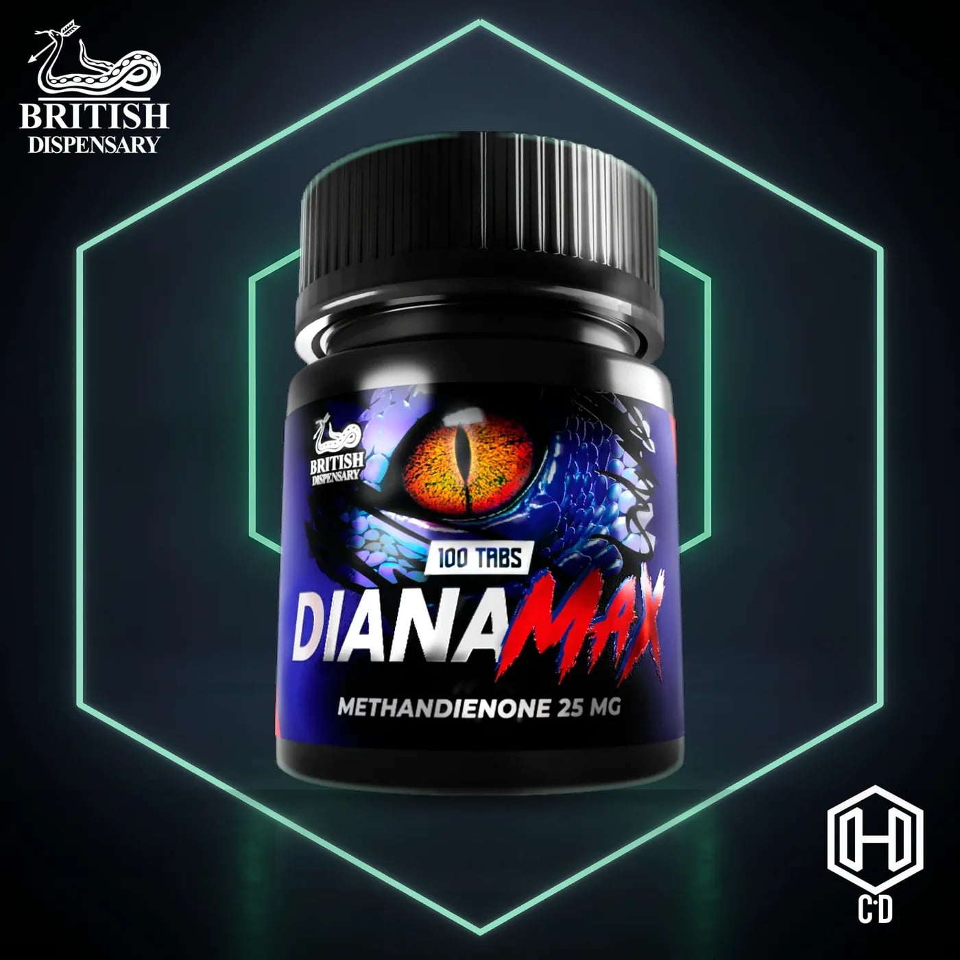 Dianabol British Dispensary — vista frontal