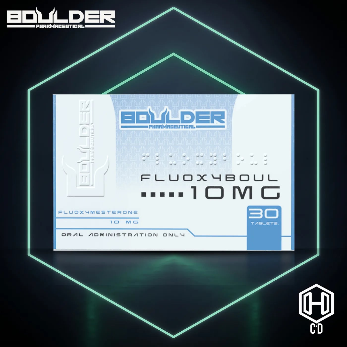 Fluoxymetalona Boulder Pharma — vista frontal