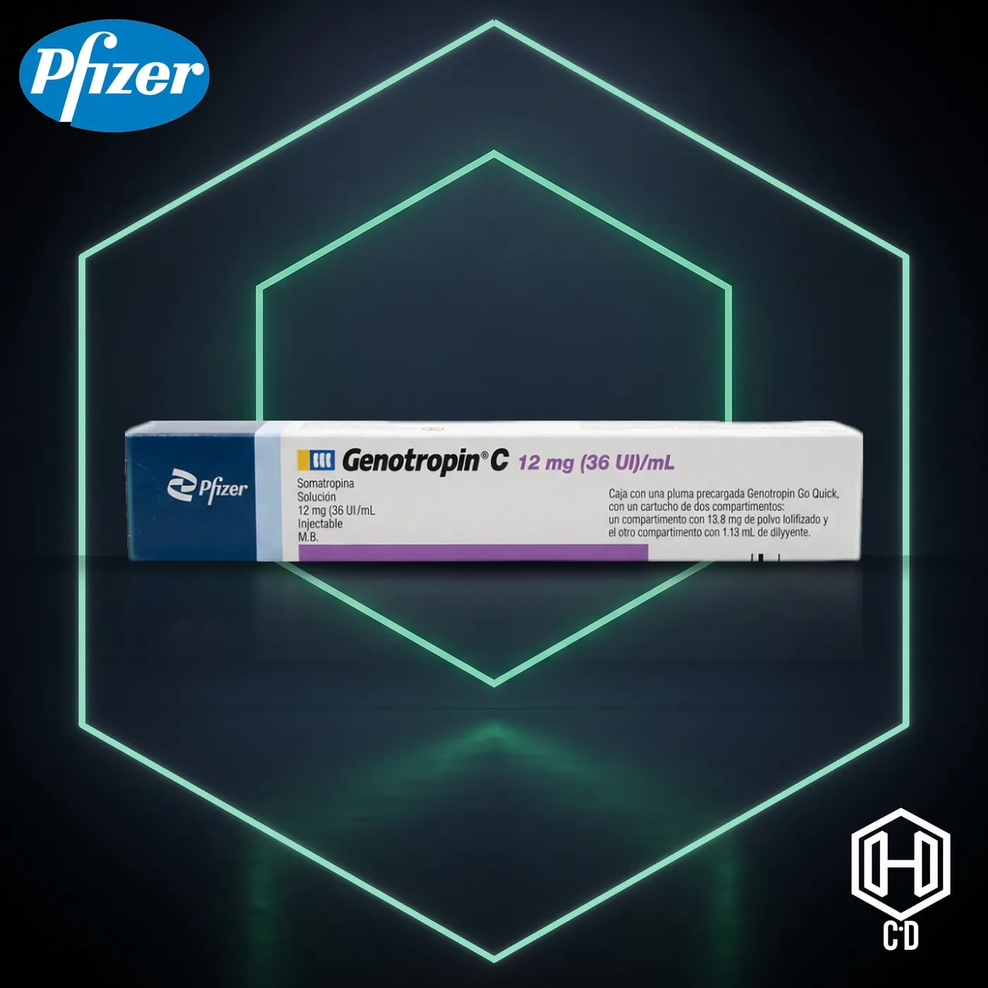 Genotropin Pfizer 36 IU — vista frontal