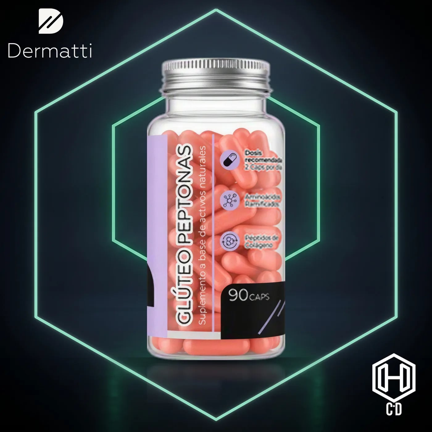 Gluteo Peptonas Dermatti — vista frontal