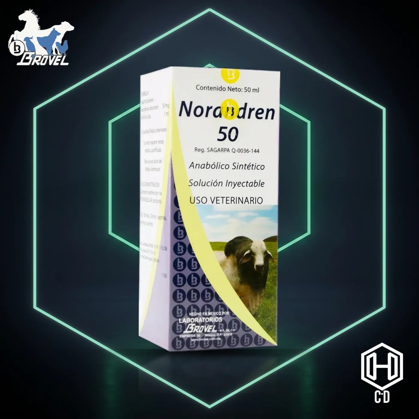 Noradren 50 Mg Brovel — vista frontal