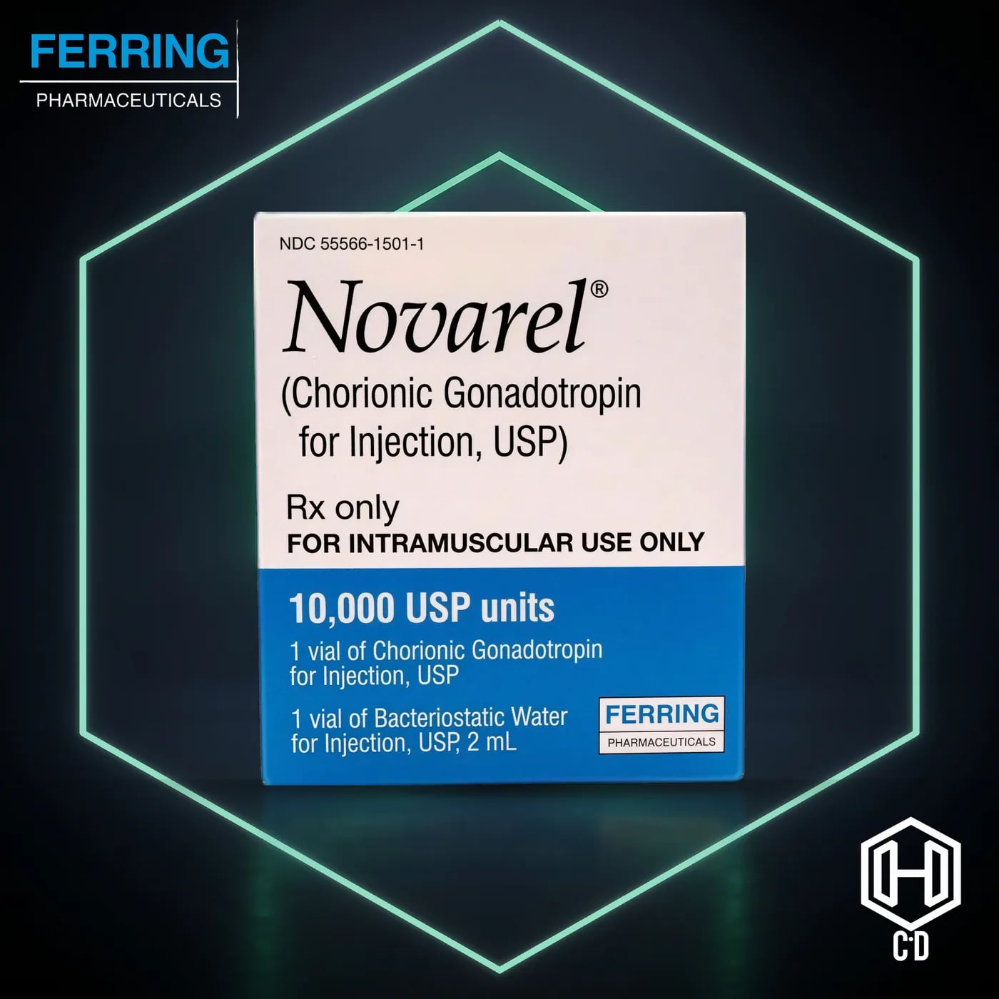 Novarel 10,000 IU Ferring — vista frontal