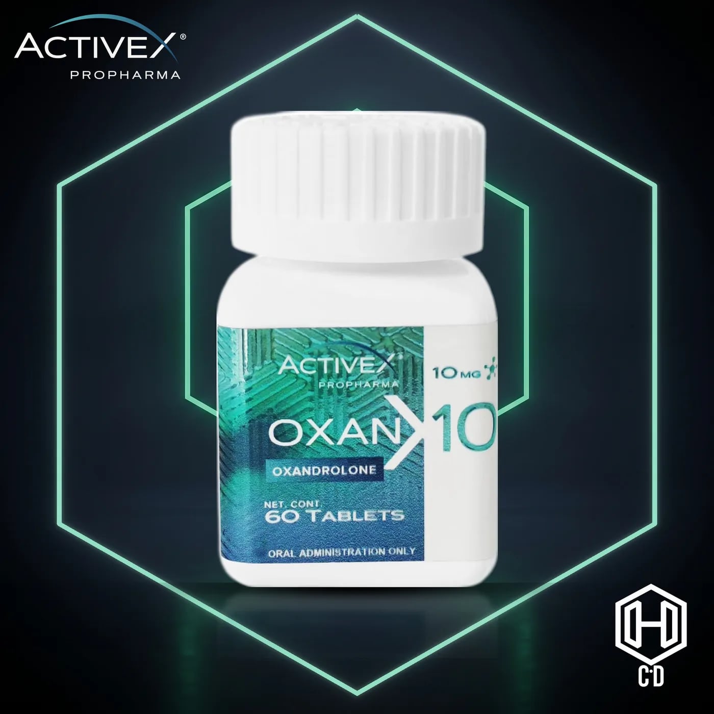 Oxandrolona Activex — vista frontal