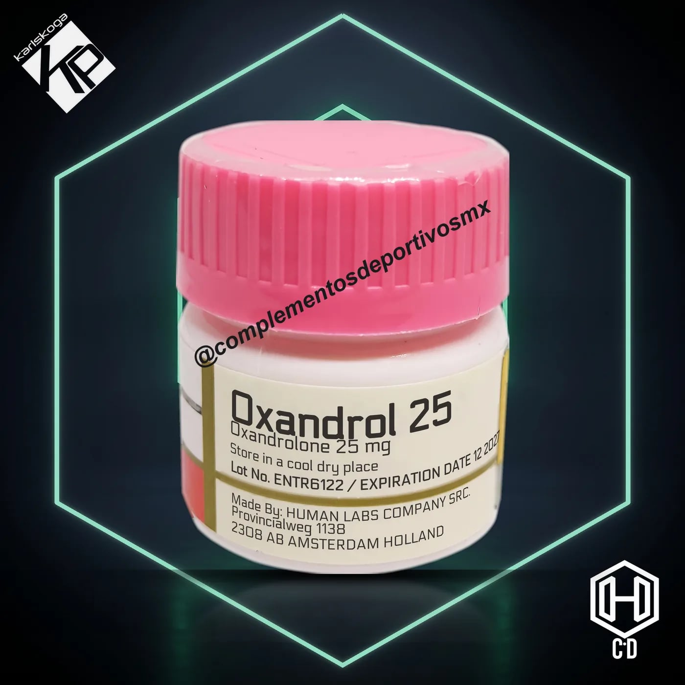 Oxandrolona Karlskoga Pharma — vista frontal