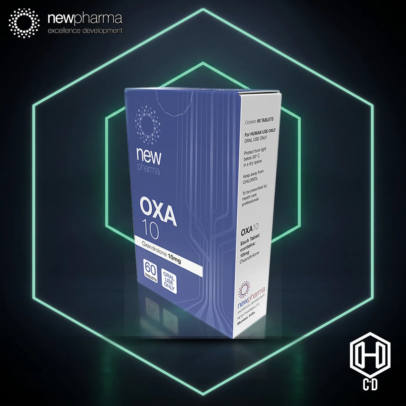Oxandrolona New Pharma — vista frontal