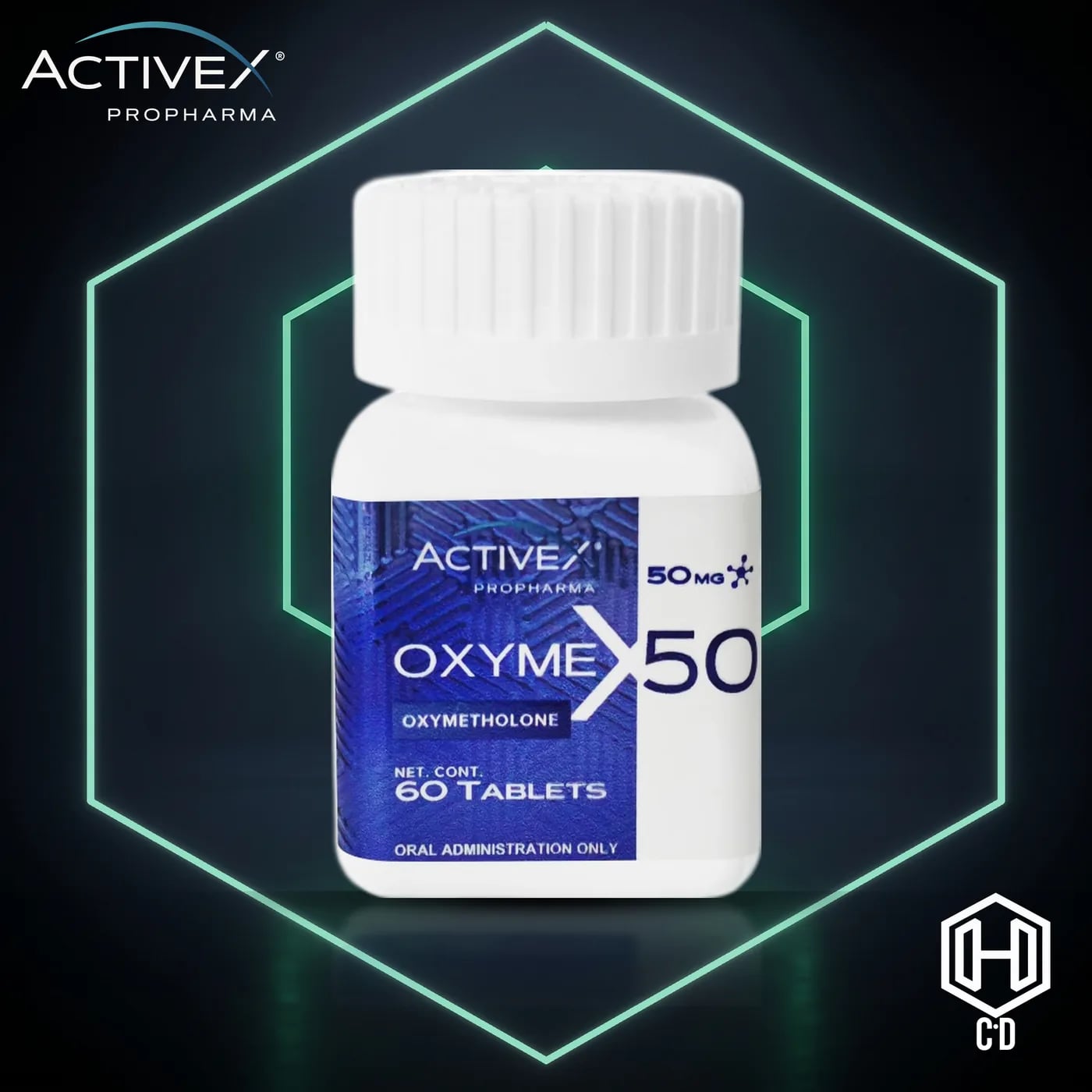 Oximetalona Activex — vista frontal