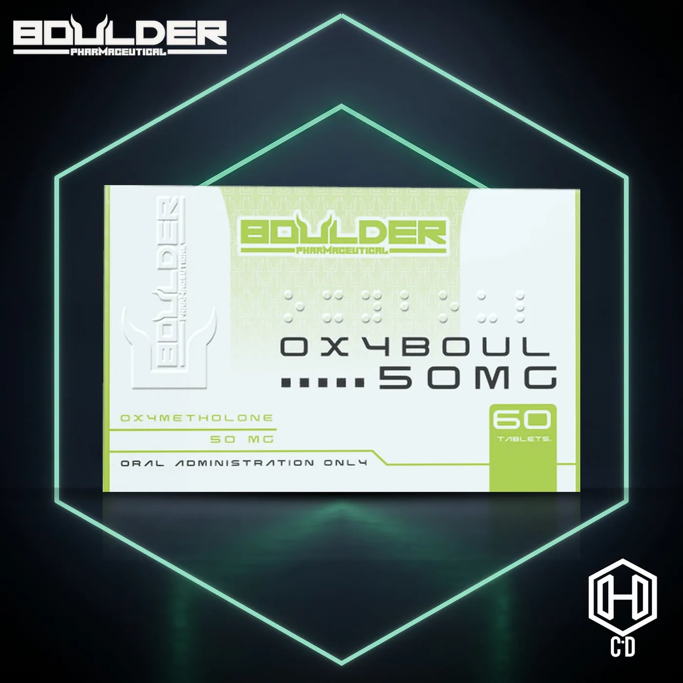 Oximetalona Boulder Pharma — vista frontal