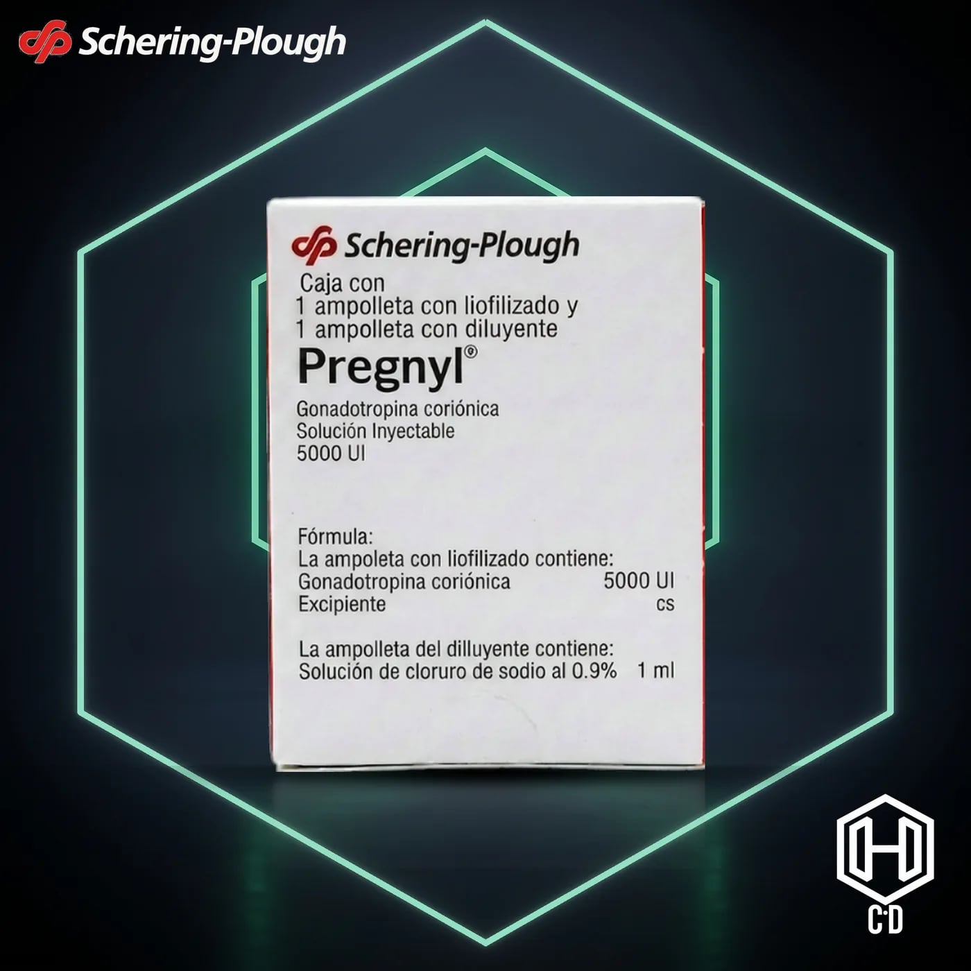 Pregnyl 5,000 IU Schering — vista frontal