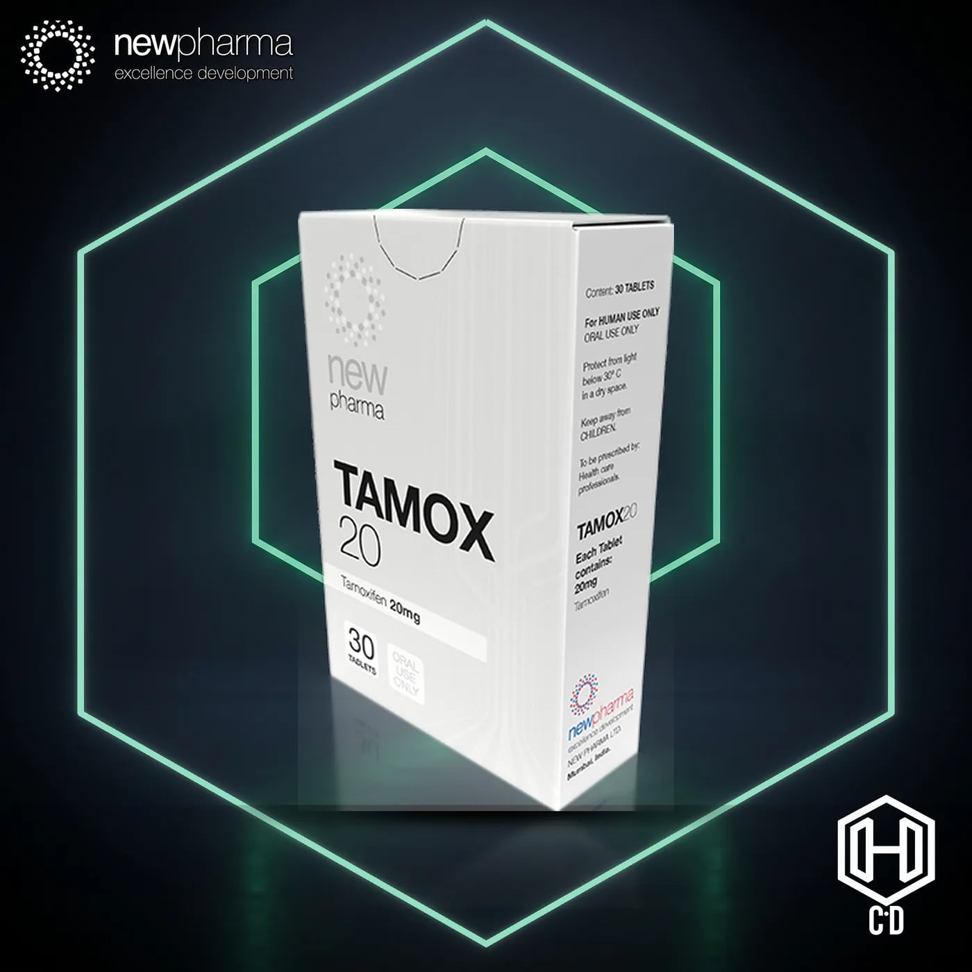 Tamoxifeno New Pharma — vista frontal