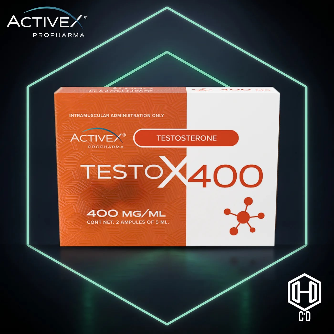 Testosterona 400 Mg Activex — vista frontal