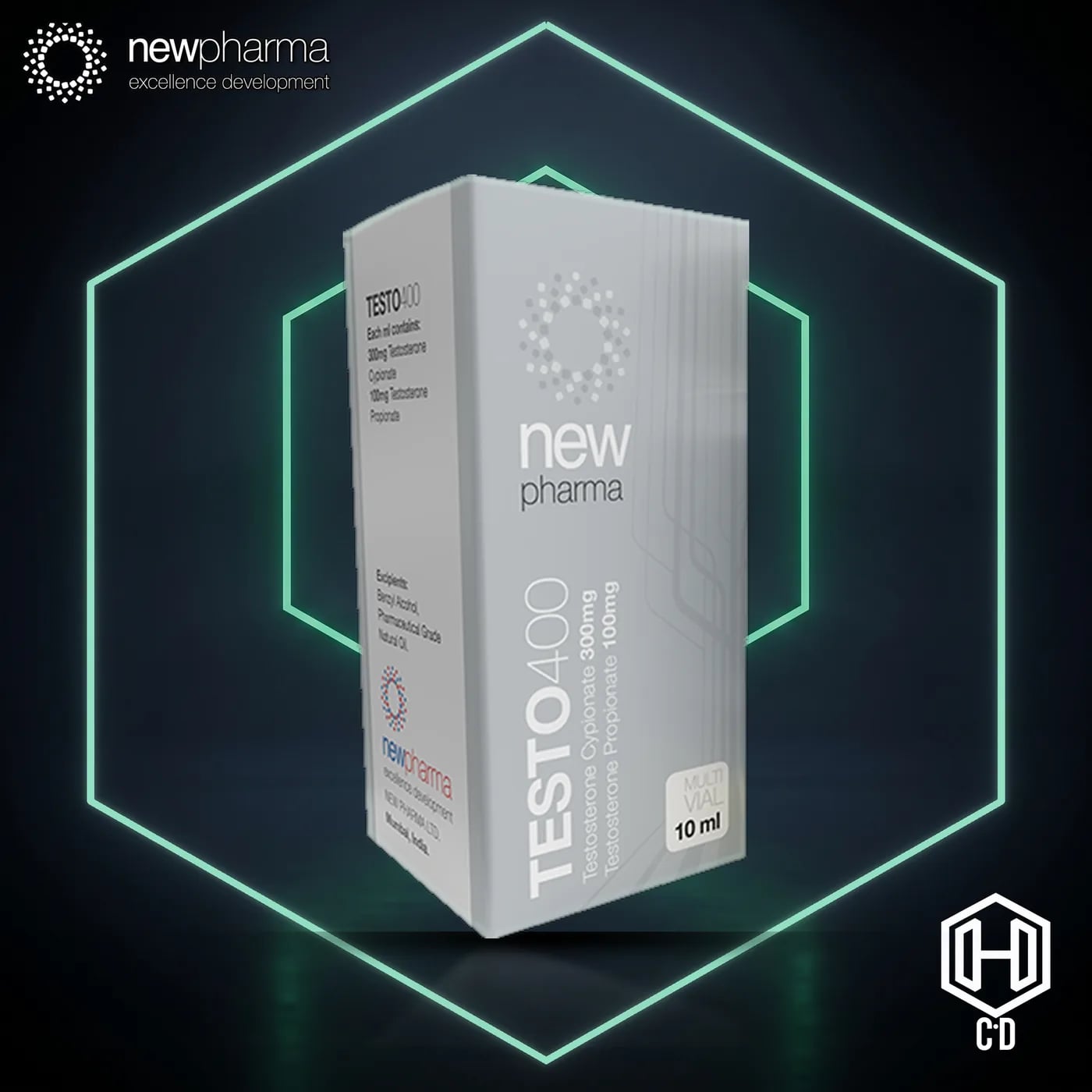 Testosterona 400 Mg New Pharma — vista frontal