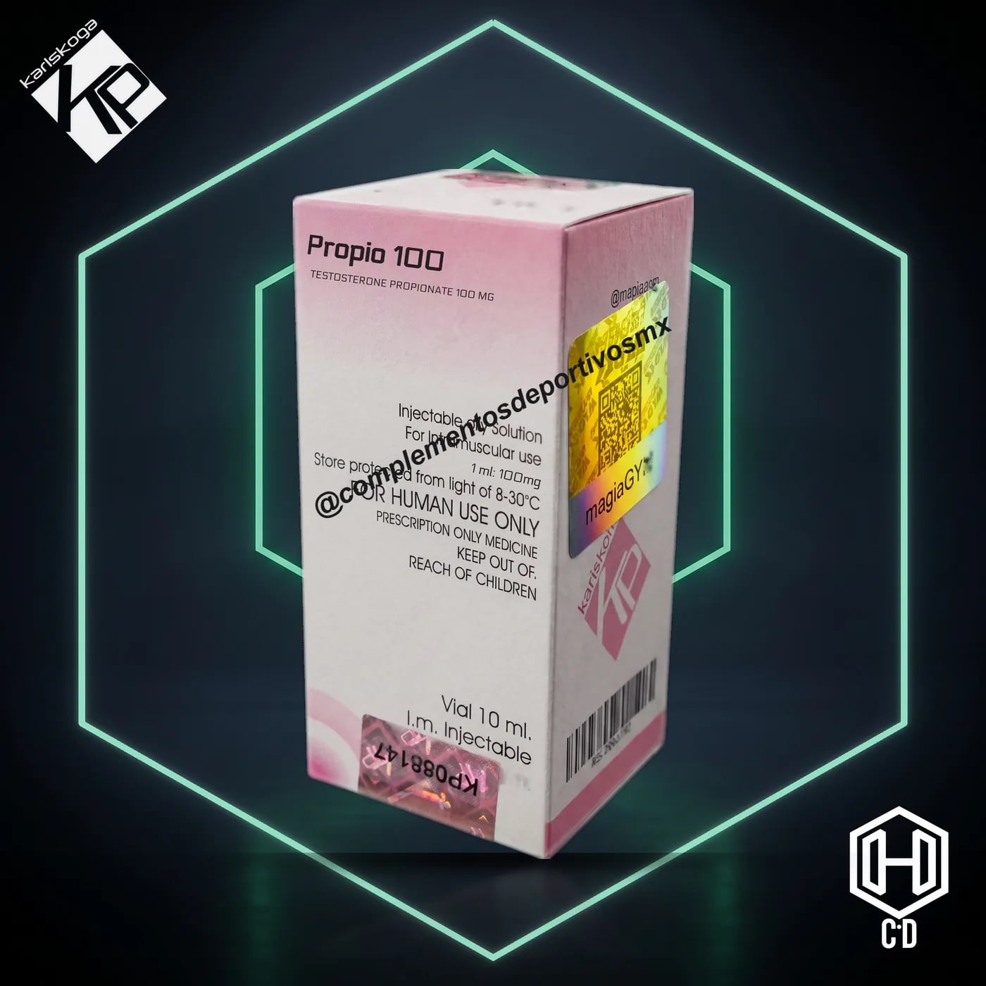 Testosterona Propionato Karlskoga Pharma — vista frontal