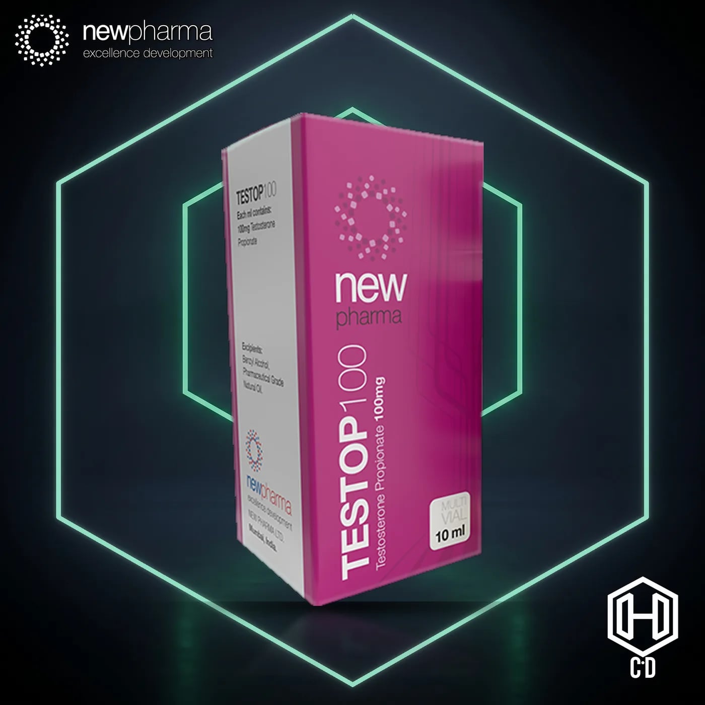 Testosterona Propionato New Pharma — vista frontal