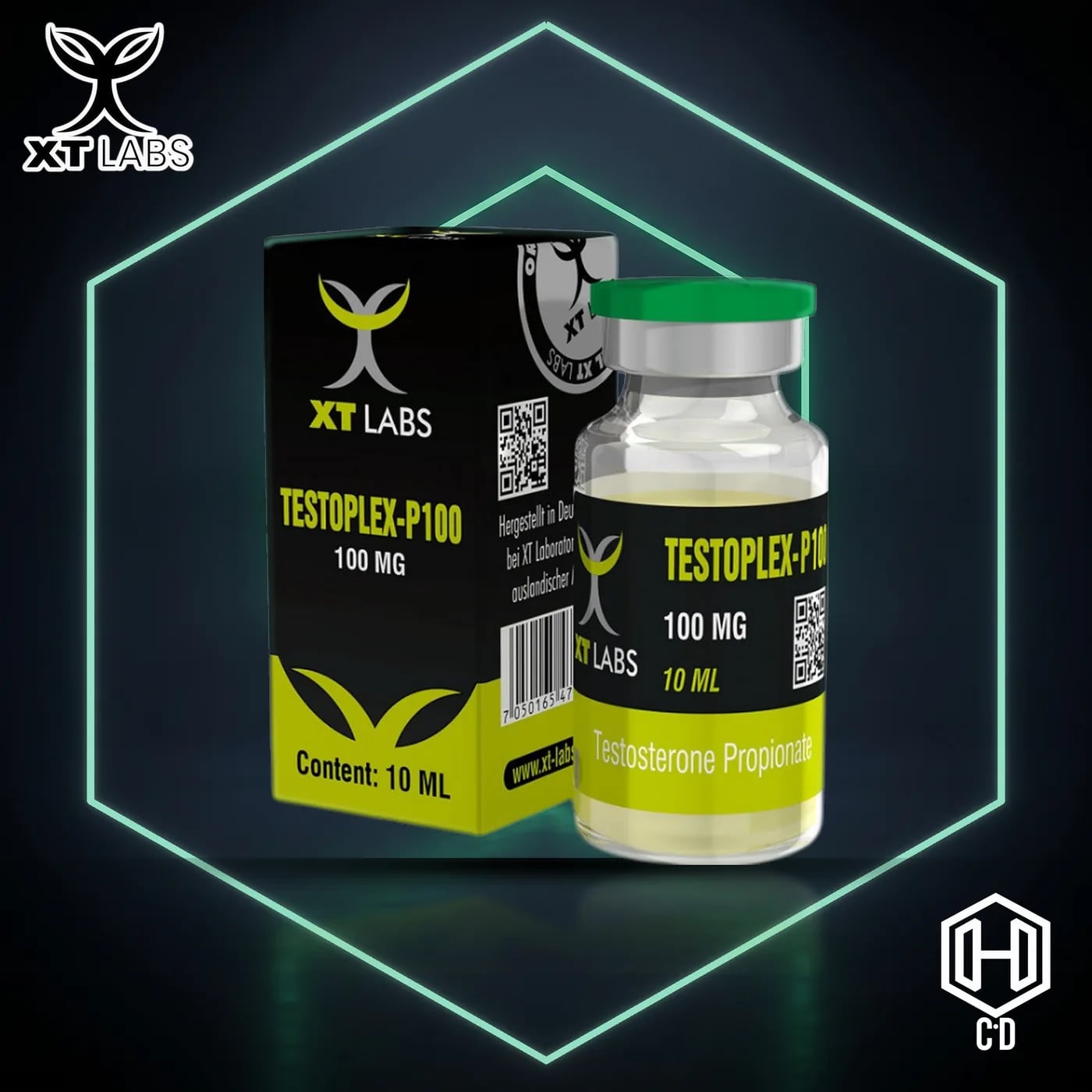 Testosterona Propionato XT Labs — vista frontal